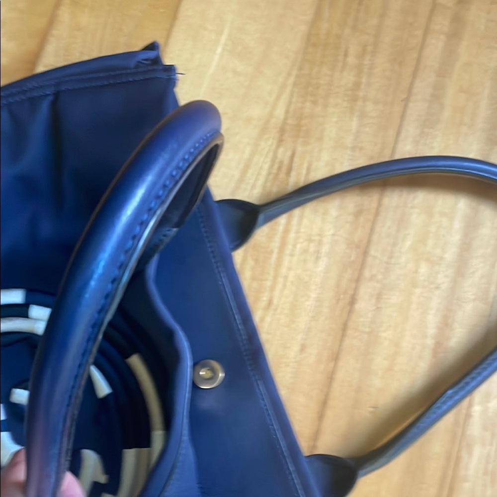 Tory Burch Blue Tote Bag with Iconic Logo - Picture 7 of 9